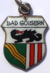 BAD GOISERN, Austria- Vintage Silver Enamel Travel Shield Charm